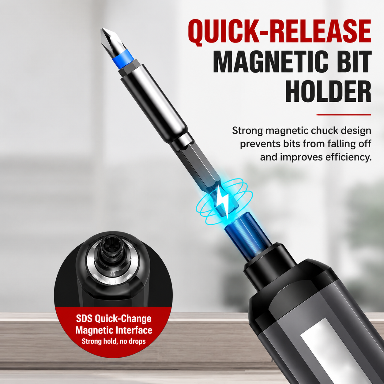KONNOB Powerful Straight-Handle Cordless Electric Screwdriver