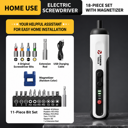 KONNOB Powerful Straight-Handle Cordless Electric Screwdriver